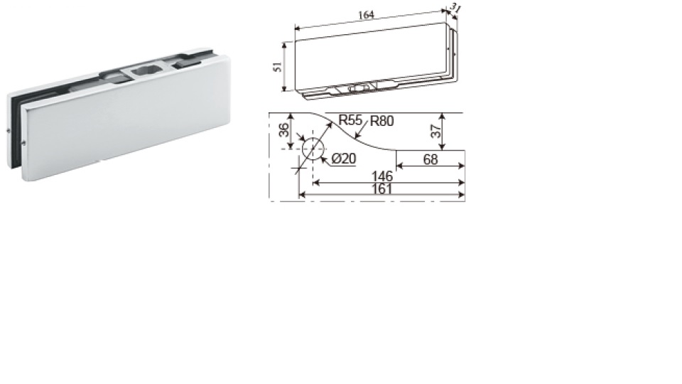 Apakšējā durvju eņģe TG