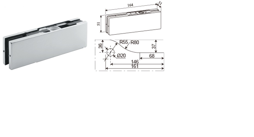Augšējā durvju eņģe TG