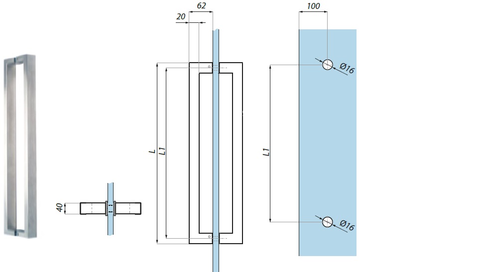 Durvju rokturis Ancona TH01