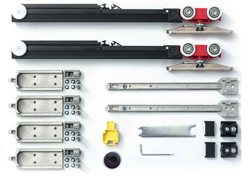Bīdāmās sistēmas TERNO Vetro Frame furnitūras komplekts ar pneimatiskajām atdurēm
