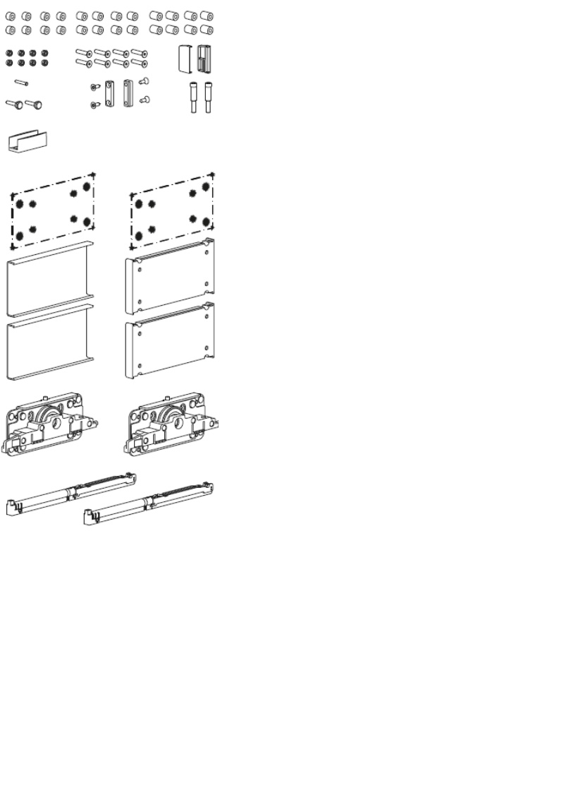 Bīdāmās sistēmas Terno Diva Vetro furnitūras komplekts