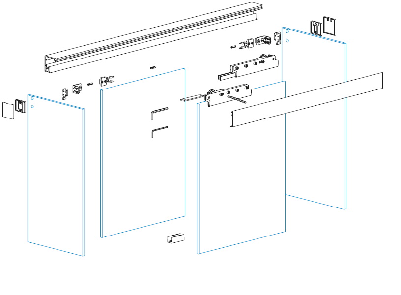 Bīdāmās dušas Terno Clear komplekts, 2m