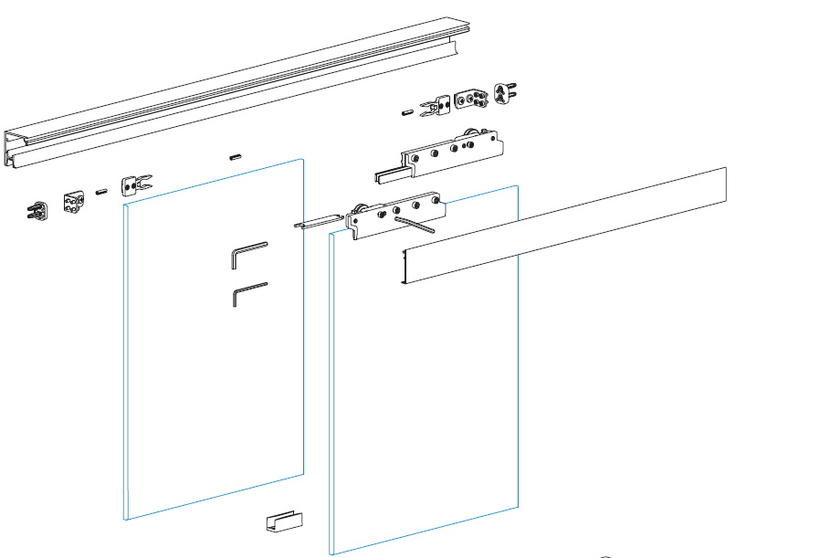 Bīdāmās dušas Terno Clear komplekts, 2m