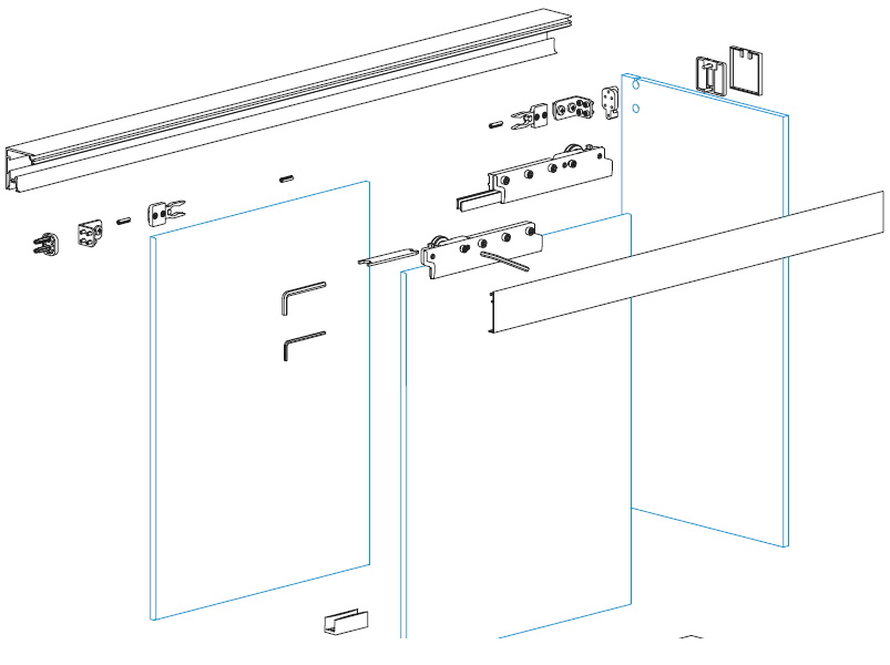 Bīdāmās dušas Terno Clear komplekts, 2m