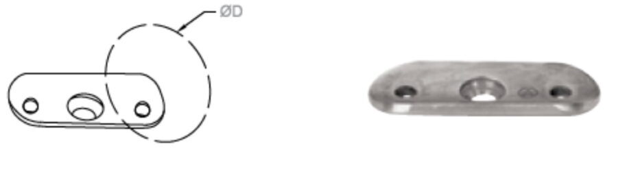 Roktura D42,4 mm turētāja plāksnīte stabiņam
