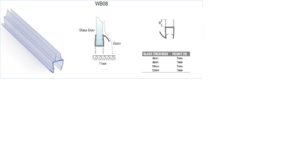 Akrila blīvprofils 8mm stiklam 2.2m