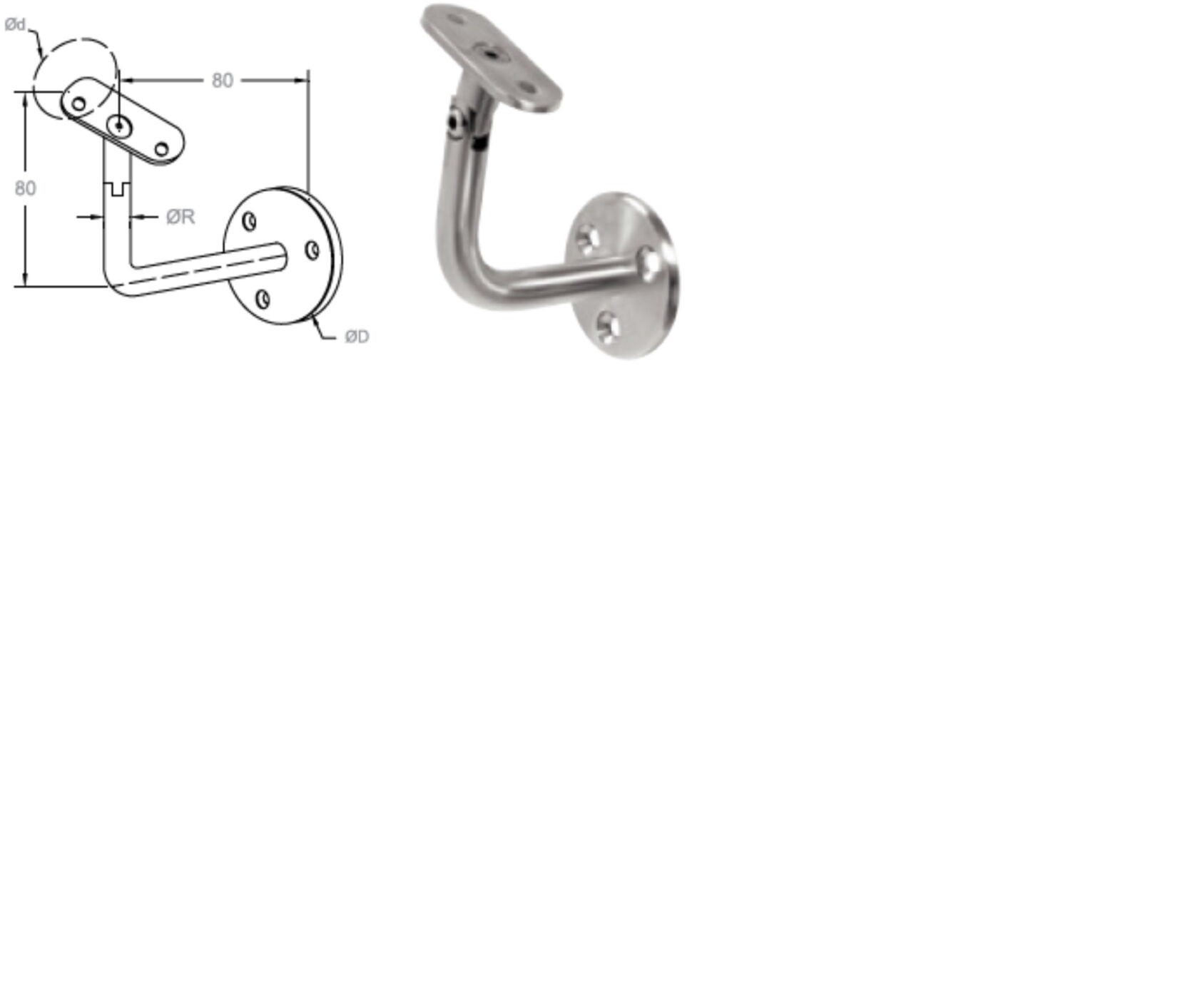 Roktura turētājs pie sienas ar šarnīru