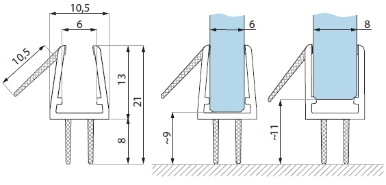 Akrila blīvprofils 6-8mm stiklam 2.5m