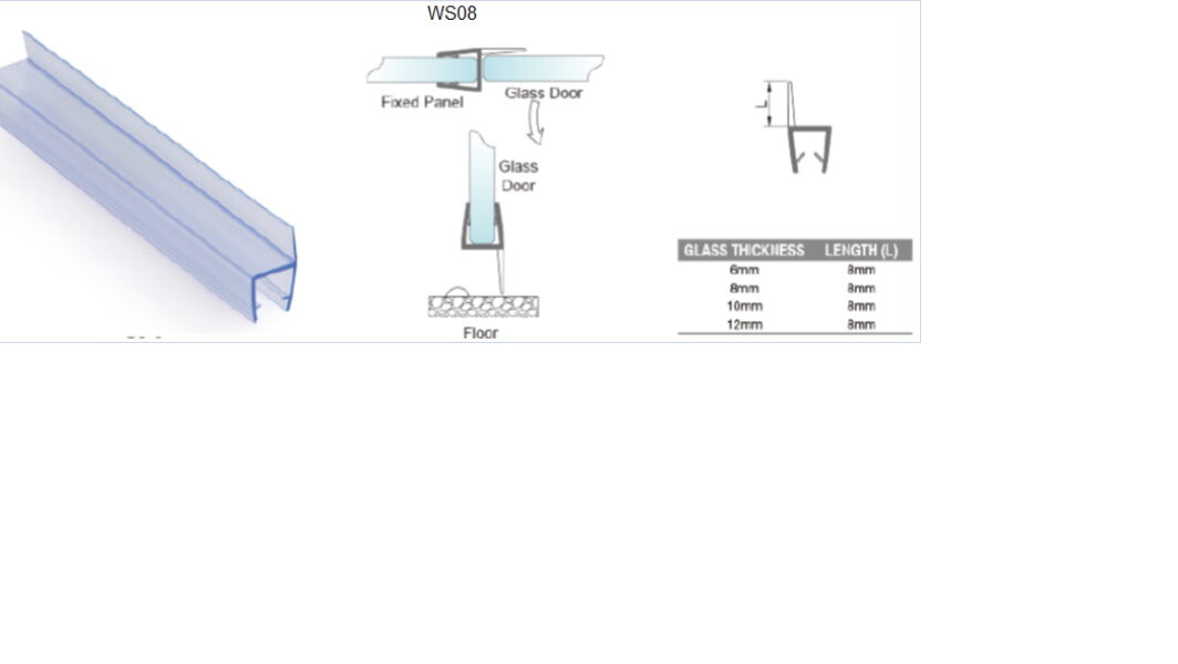 Akrila blīvprofils 8mm stiklam 2.2m