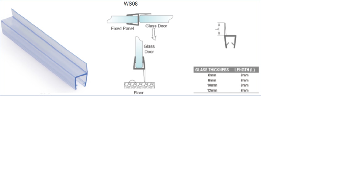 Akrila blīvprofils 8mm stiklam 2.2m