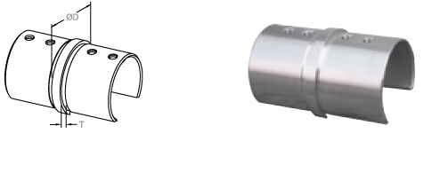Līnijsavienojums uz stikla uzmaucamajai caurulei D42,4mm