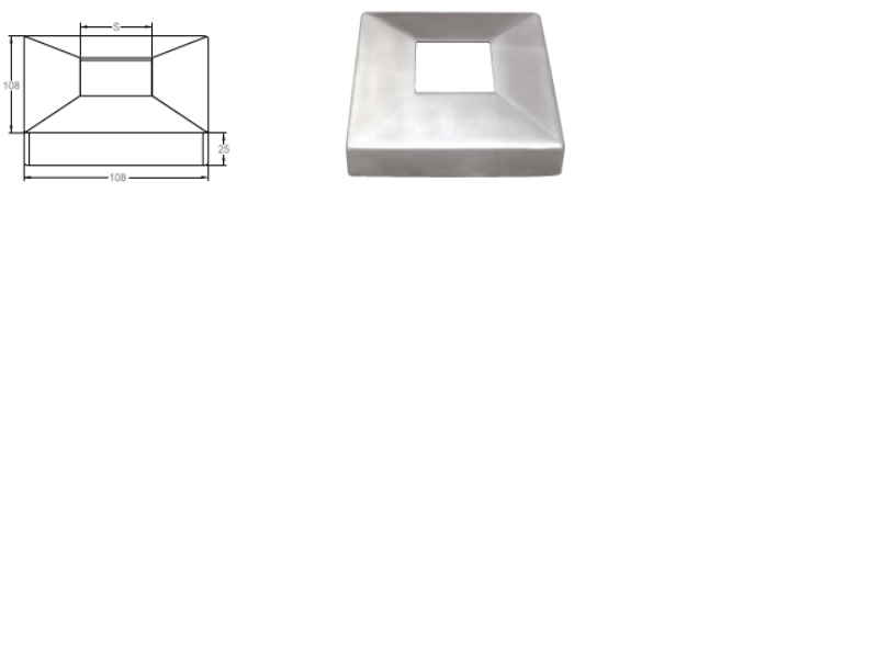 Stabiņa pēdas caurulei 40x40 mm nosegvāks
